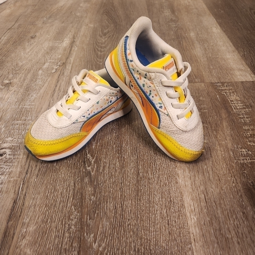PUMA Future Rider Double Playground "White/Yellow" Toddler size 10 shoes
